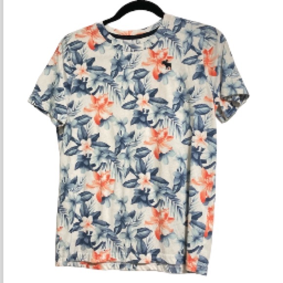 ABERCROMBIE and FITCH Kids Floral Hawaiian T Shirt Youth Unisex 15 16 - Picture 1 of 10